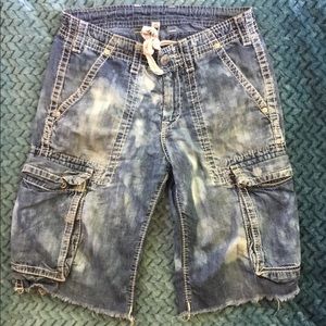 Hand dyed one of a kind True Religion Jean Shorts